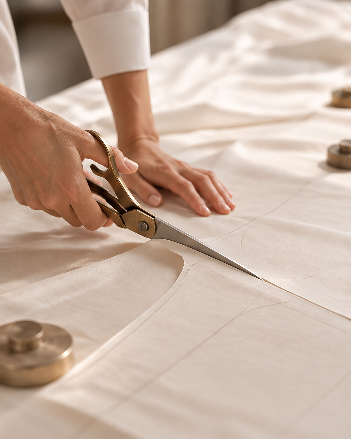 Dettagli e lavorazioni couture di un abito da sposa