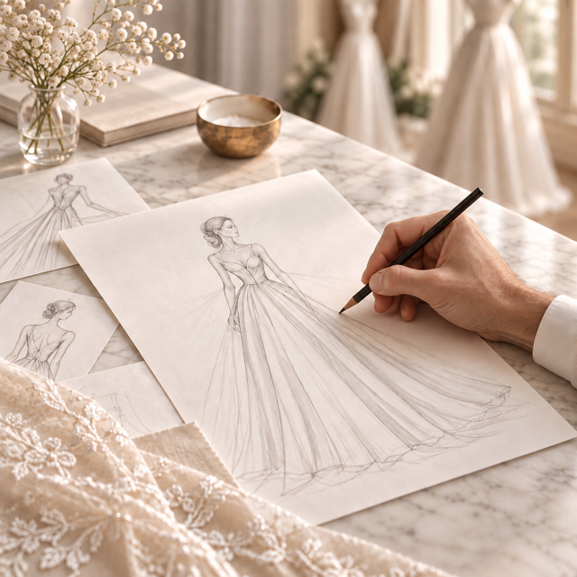 Atelier couture Le Fate Milano, abito da sposa su misura